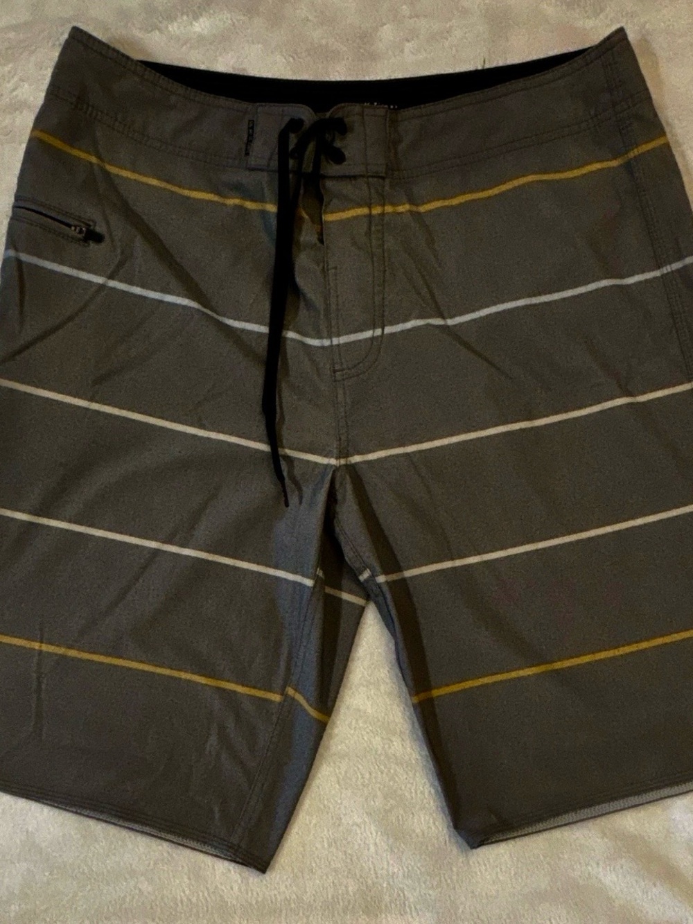 Lost Mens Grey Striped Board Shorts size 33